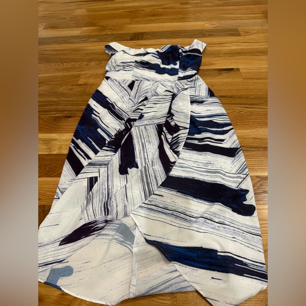 Elegant Blue and White Women's Dress